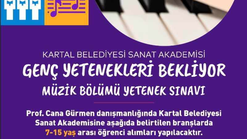 Kartal Belediyesi Sanat Akademisi Genç Yetenekleri Bekliyor